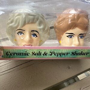 The Golden Girls Rose and Blanche Ceramic Salt and Pepper Shakers, Set of 2 NEW